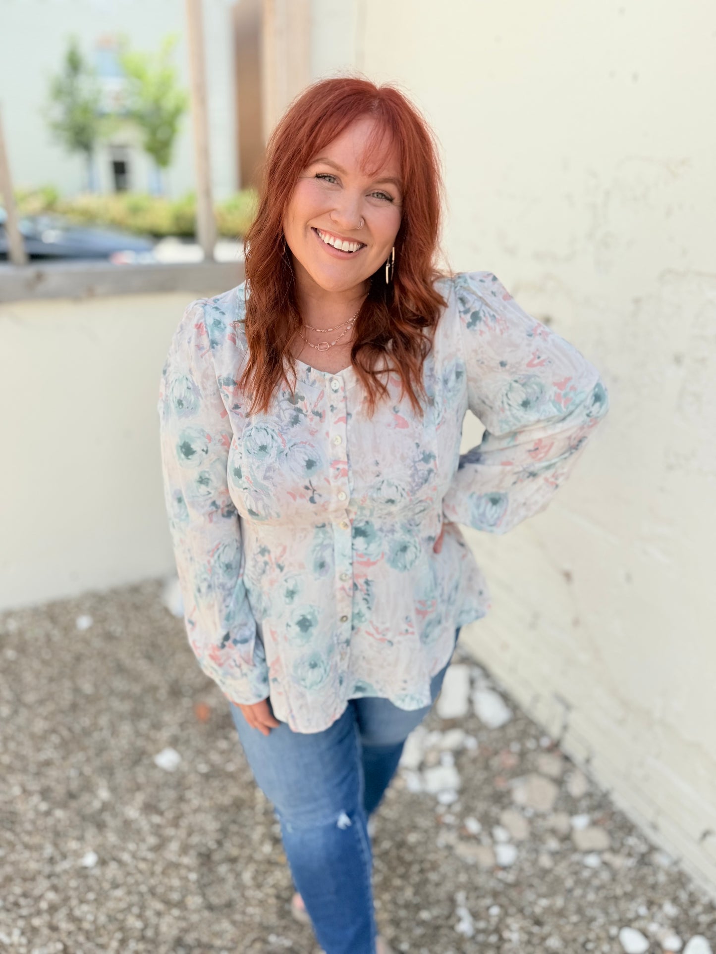 Sophia Floral Button Down Top