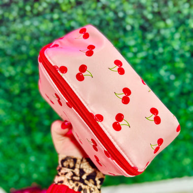 Cherry Print Makeup Bag
