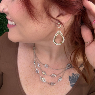 Pearl Teardrop Drop Earrings