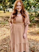 Miranda Taupe Midi Dress