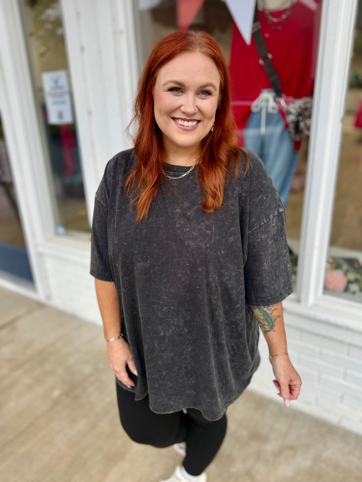 Black Jessica Acid Wash Shirt