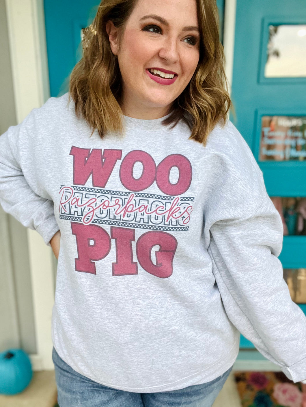 Woo Pig Checkered Graphic (Tee or Sweatshirt)