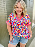 Floral V Neck Top