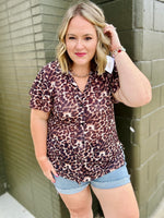 Mesh Leopard Button Down