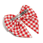 Red Checkered Bow Clip