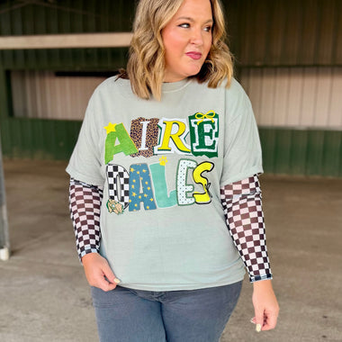 Mixed Print School Spirit Tee
