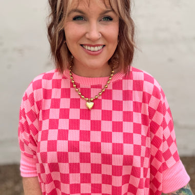 Chunky Ball Chain Heart Necklace