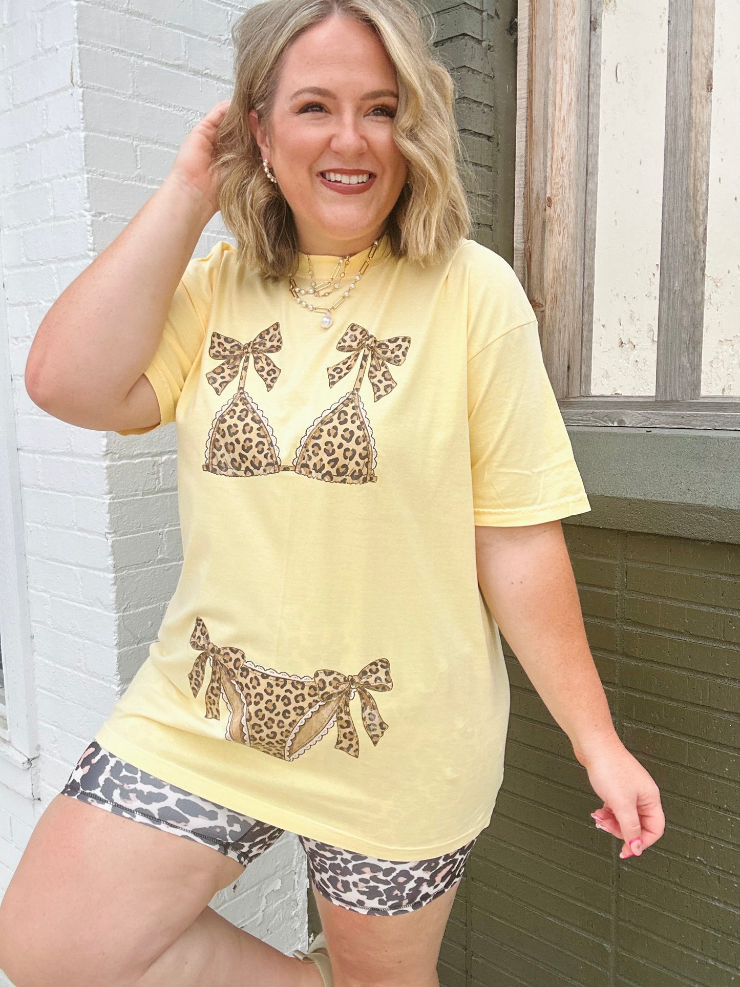 Bikini Ready Graphic Tee (Leopard-Customizable)