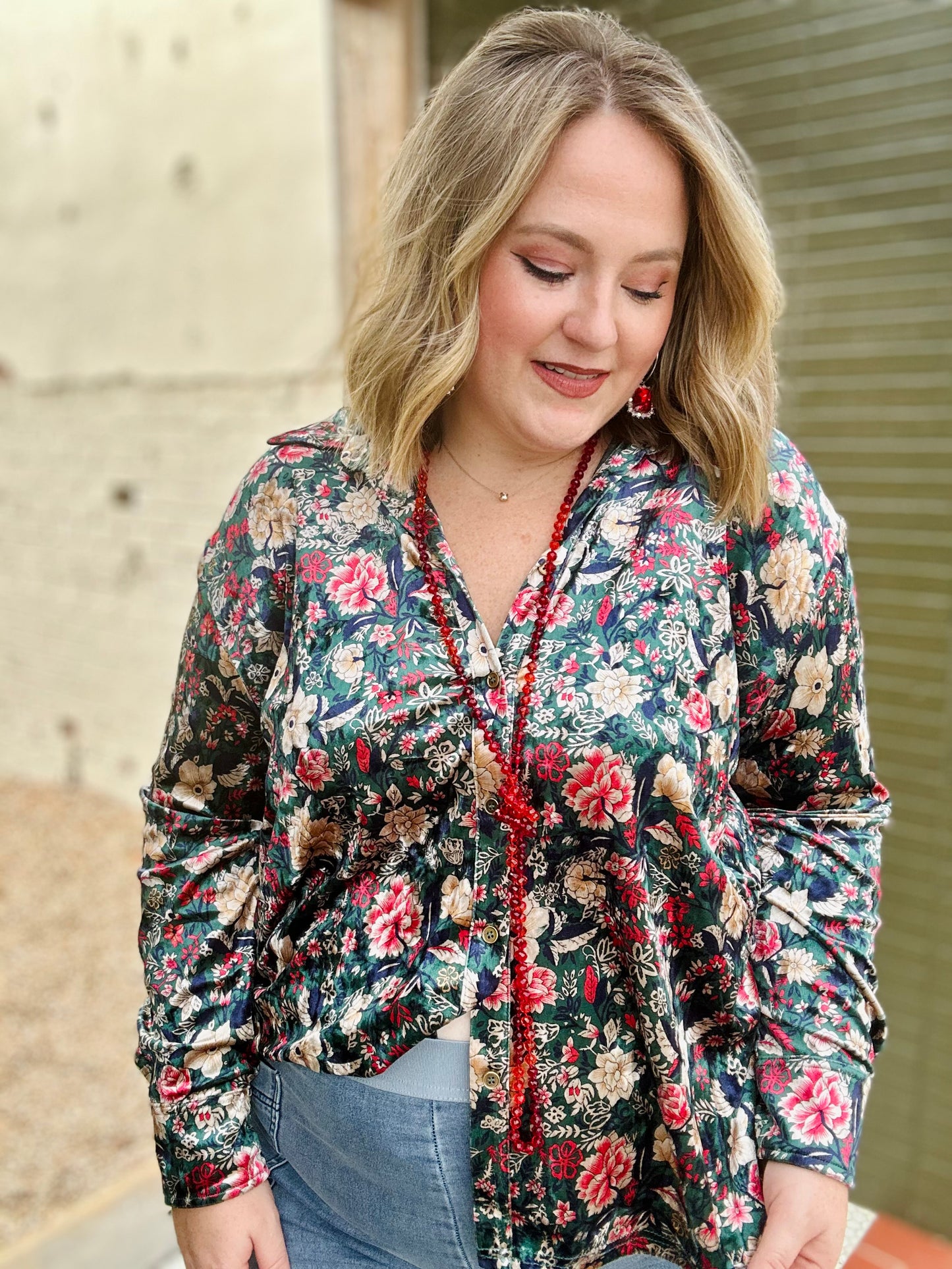 Lola Button Down Floral Top