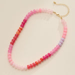Pink Candy Stone Beaded Necklace