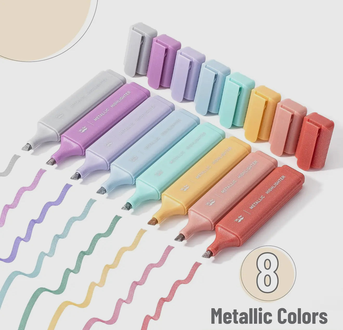 Glitter Highlighters - 8 Pack Set