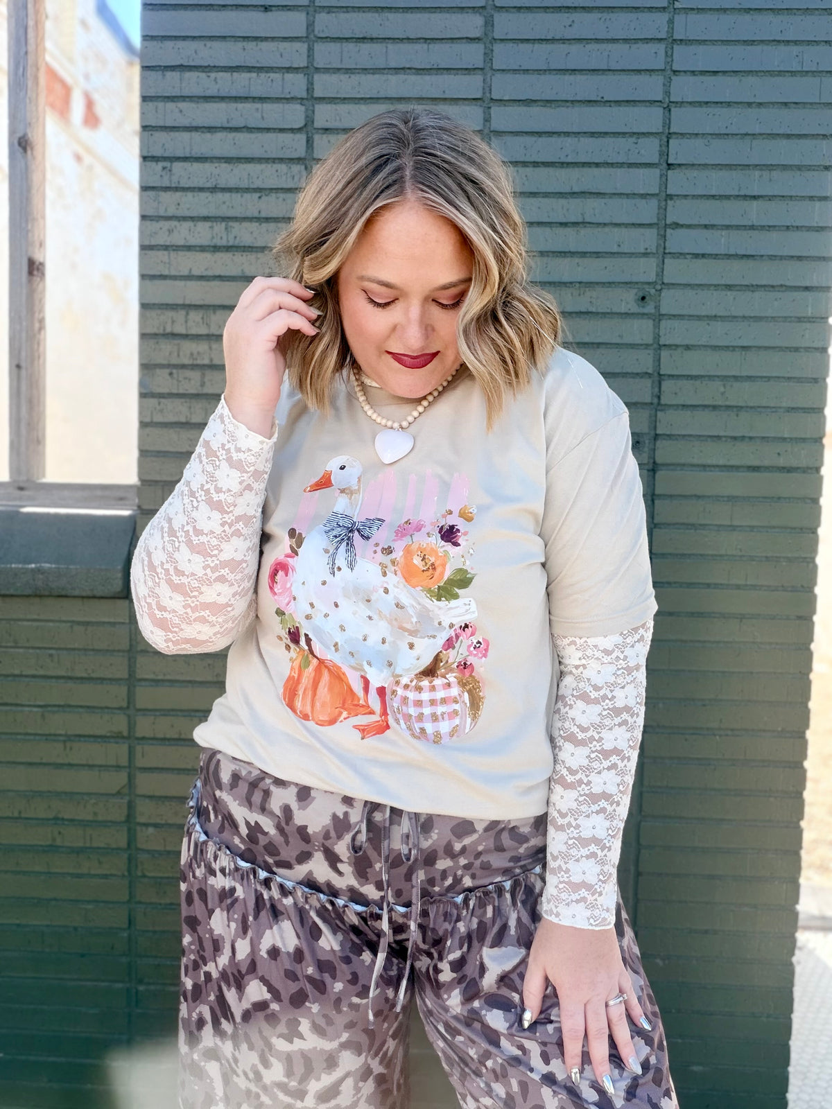 Fall Floral Goose Tee