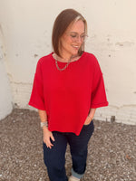 Darcy Red Knit Top