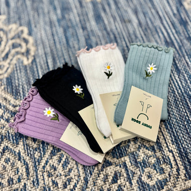 Frilly Flower Socks (multiple colors)