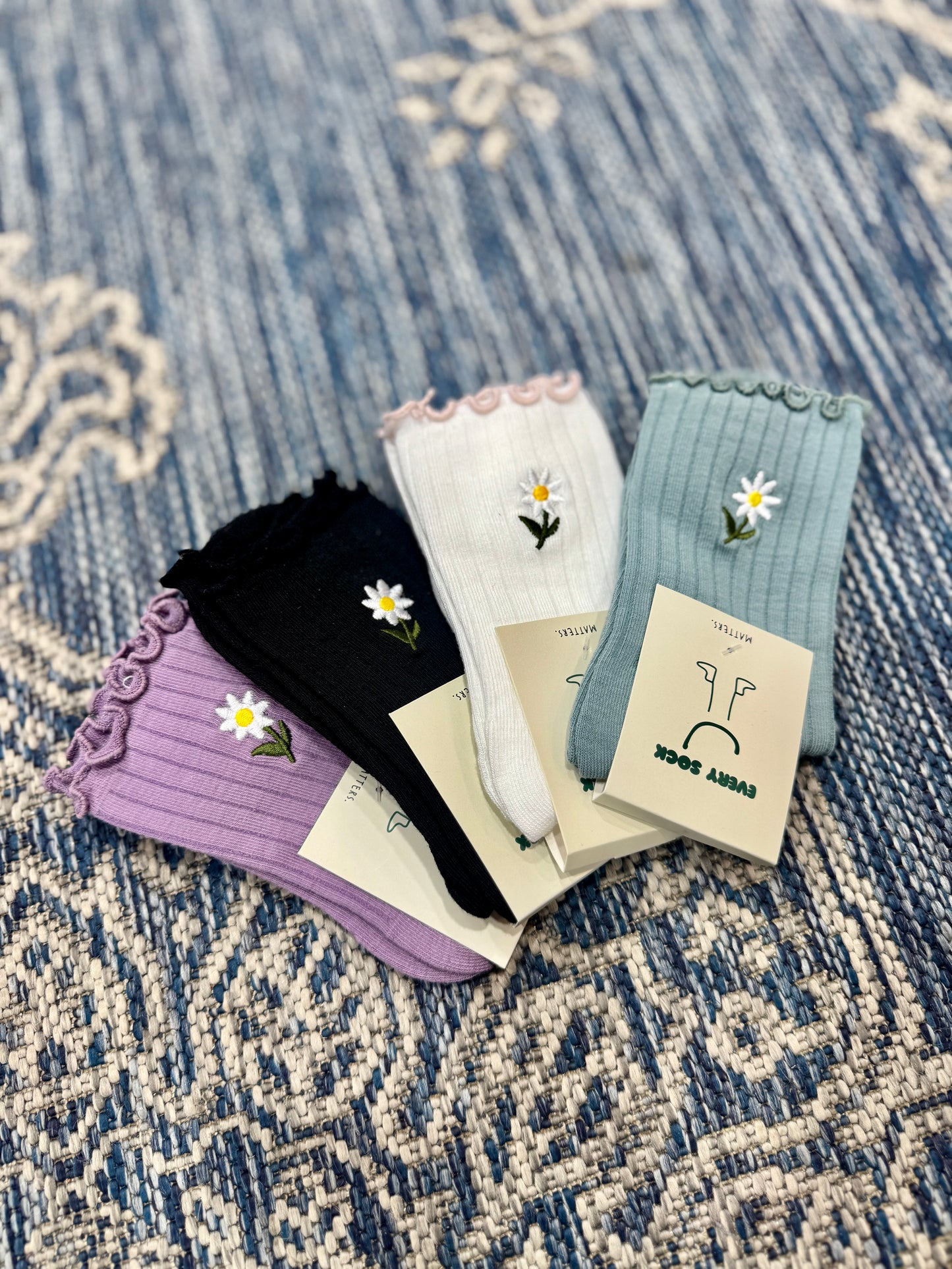 Frilly Flower Socks (multiple colors)