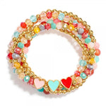 90s Heart Bracelet Set of 5