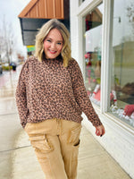 Leopard Long sleeve Ribbed Top