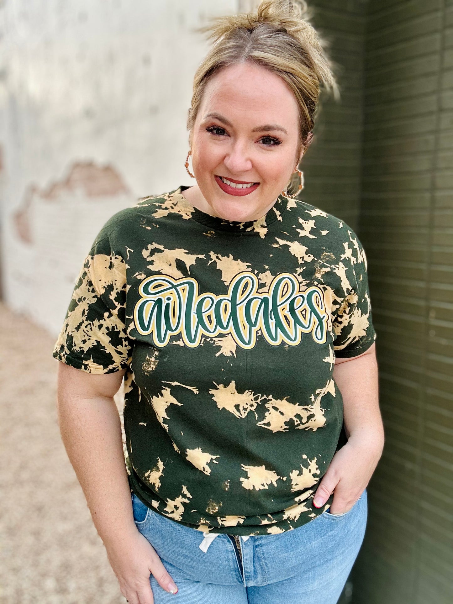 Airedale Script on Bleach Dyed Tee (Customizable!)