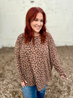Leopard Long sleeve Ribbed Top