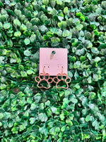 Gold Paw Print Drop Earrings