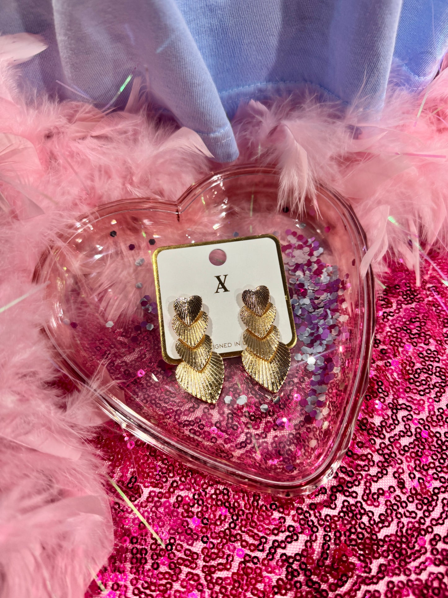 Linked Metal Heart Earrings