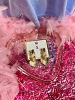 Linked Metal Heart Earrings