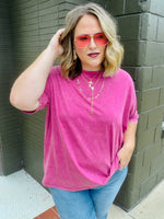 Kara Acid Washed Oversized Boyfriend Tee (Multiple Colors)