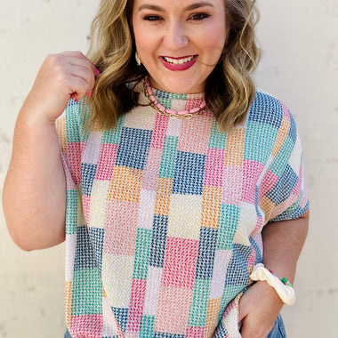 Miranda Geometric Patchwork Top