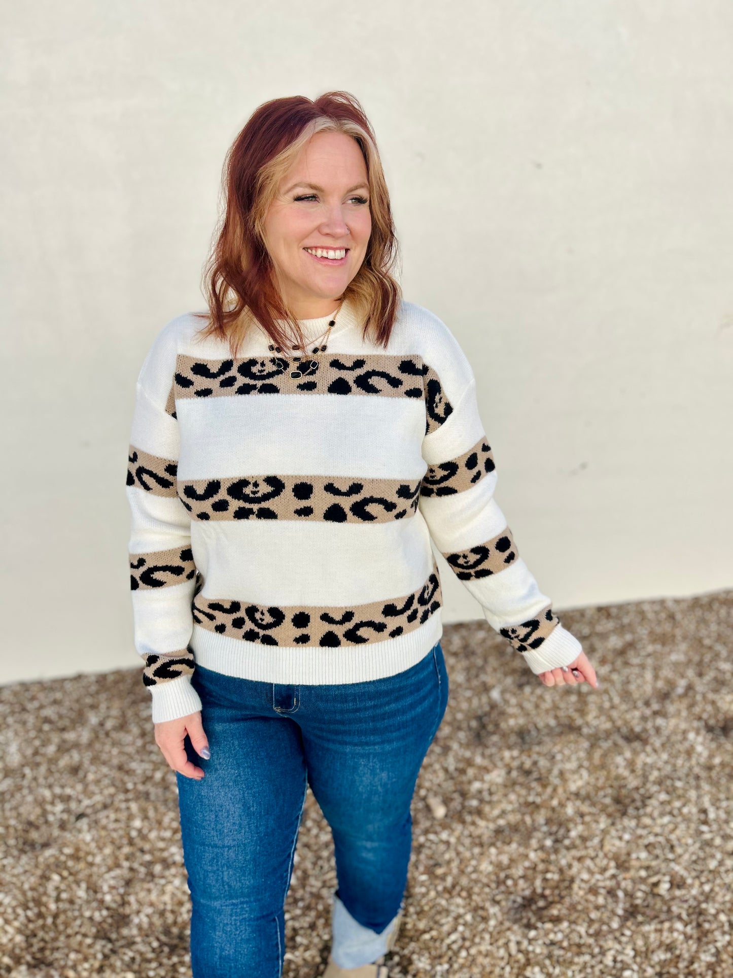 Lena Leopard Stripe Sweater