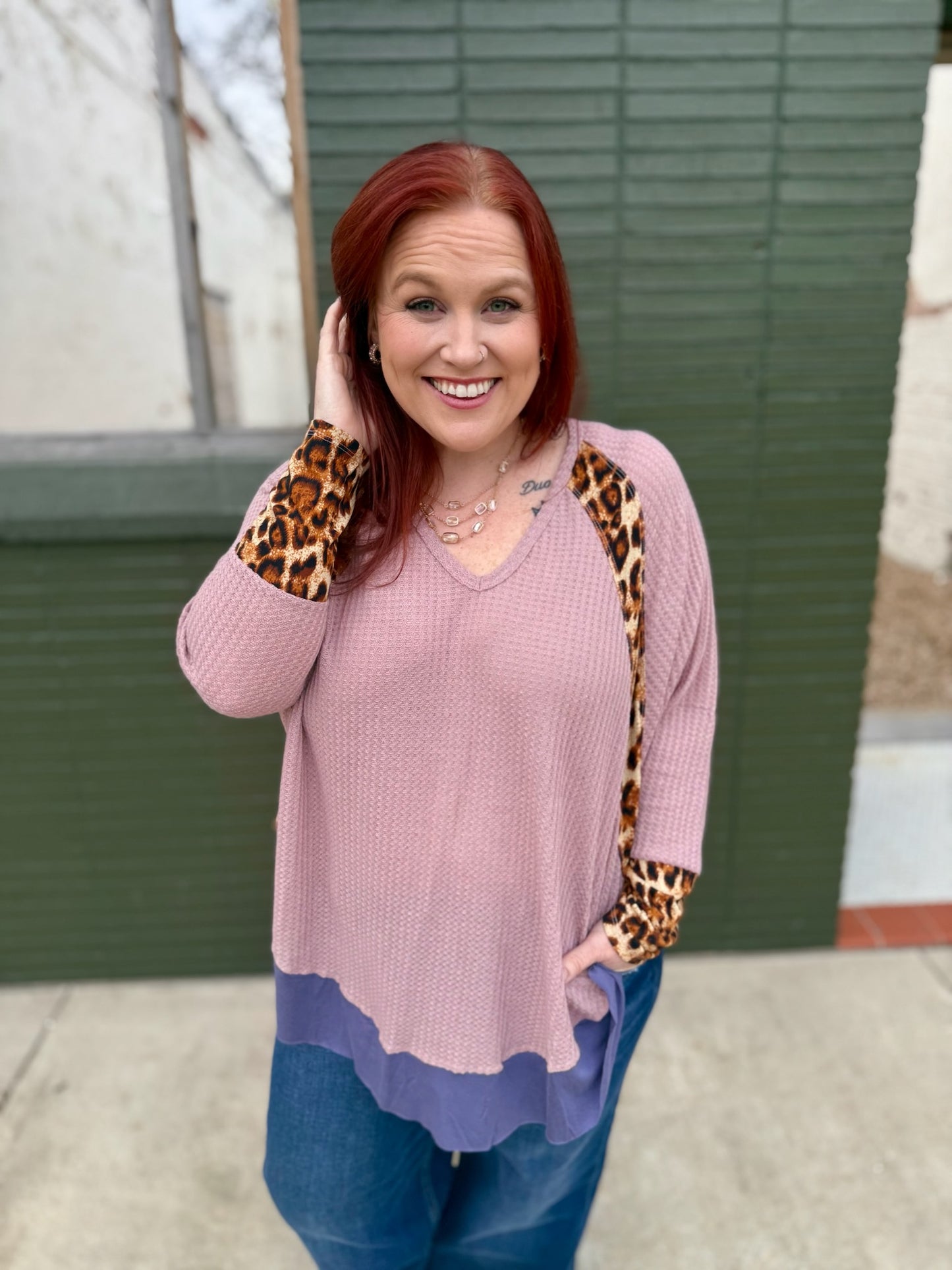 **DOORBUSTER** Bianca Animal Print Waffle Top