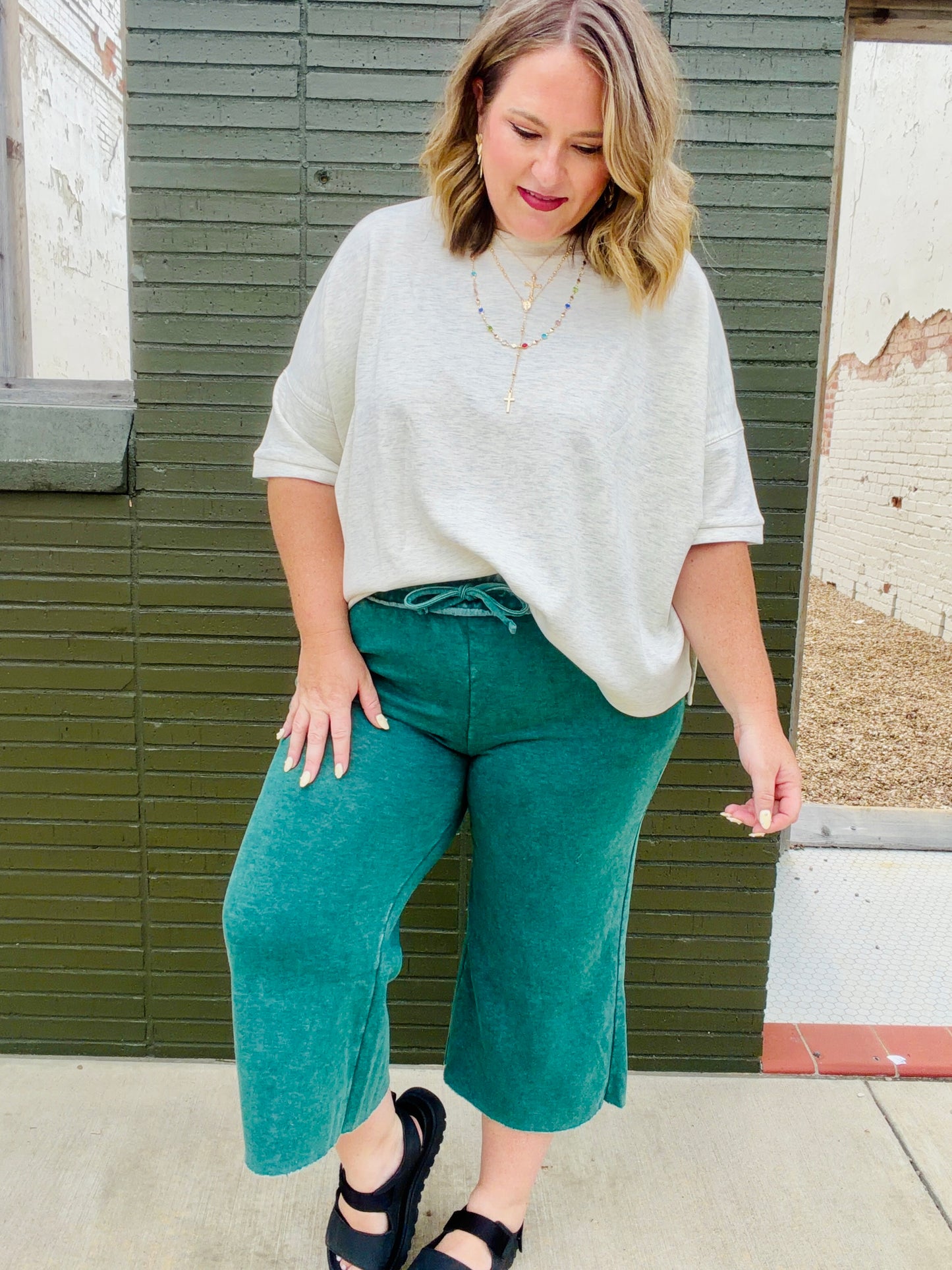 Perri Palazzo Acid Washed Pants