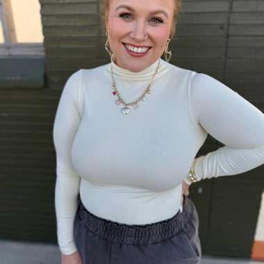 Seamless Mock Neck Long Sleeve- Plus