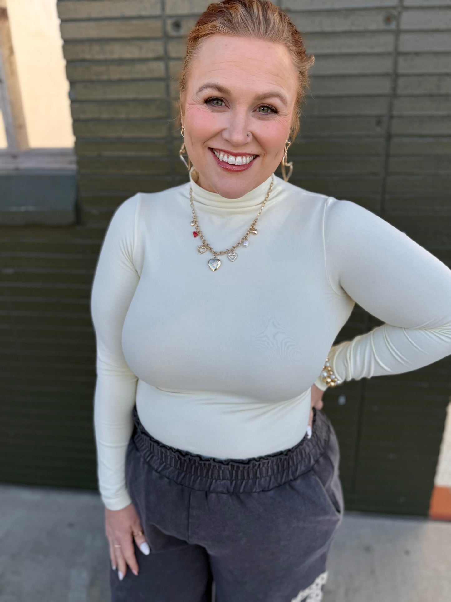 Seamless Mock Neck Long Sleeve- Plus