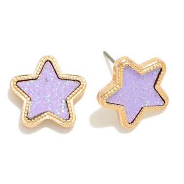 Glitter Star Earrings (Multiple Colors)