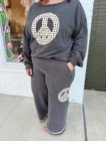 Penny Peace Sign Wide Leg Pants