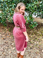 Sydney Velvet Maxi Button Up Dress