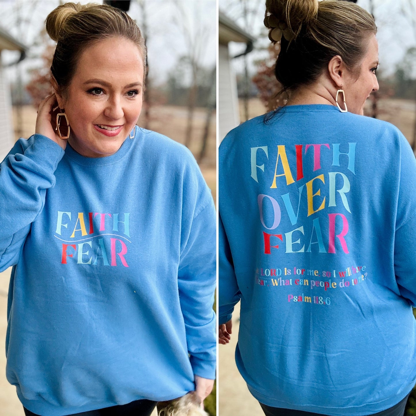 Psalm 118:6 Sweatshirt (Multiple Styles/Any Color)