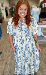 Jeri Blue Floral Dress