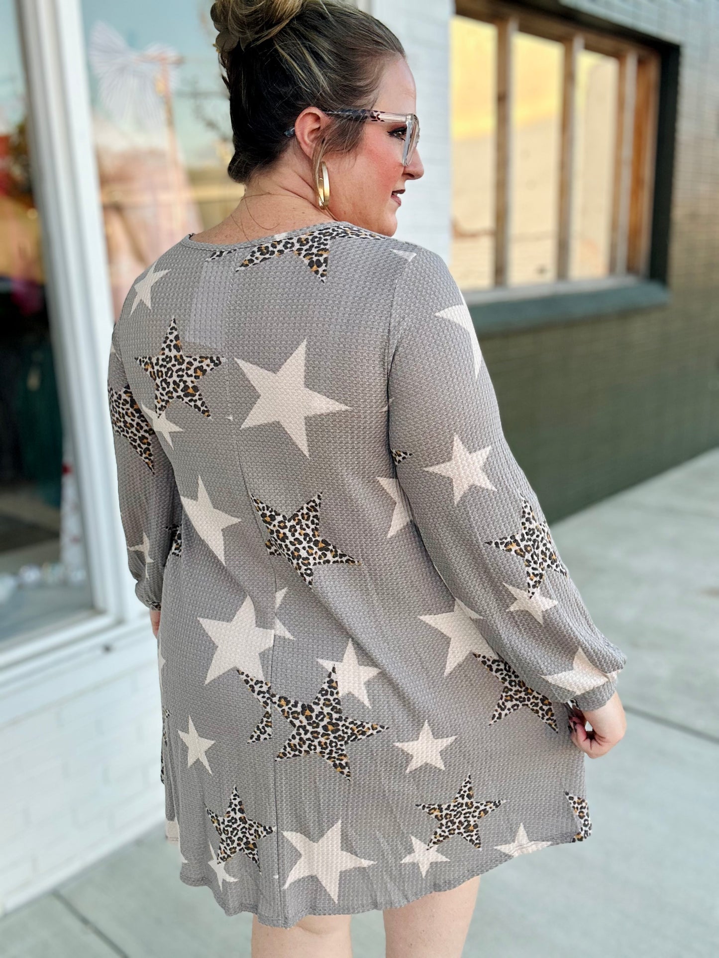 **DOORBUSTER** Andi Star Waffle Knit Dress