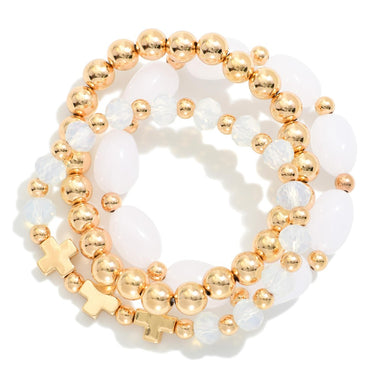 Maria Set of Three Beaded Bracelet (Multiple Colors)