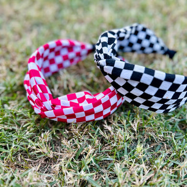 Checkered Knotted Headband (Multiple Colors)