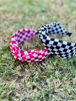 Checkered Knotted Headband (Multiple Colors)