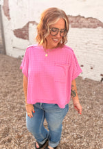 Nicole Textured Pink Top