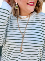 Long Twisted Metal Chain Necklace (Silver or Gold)