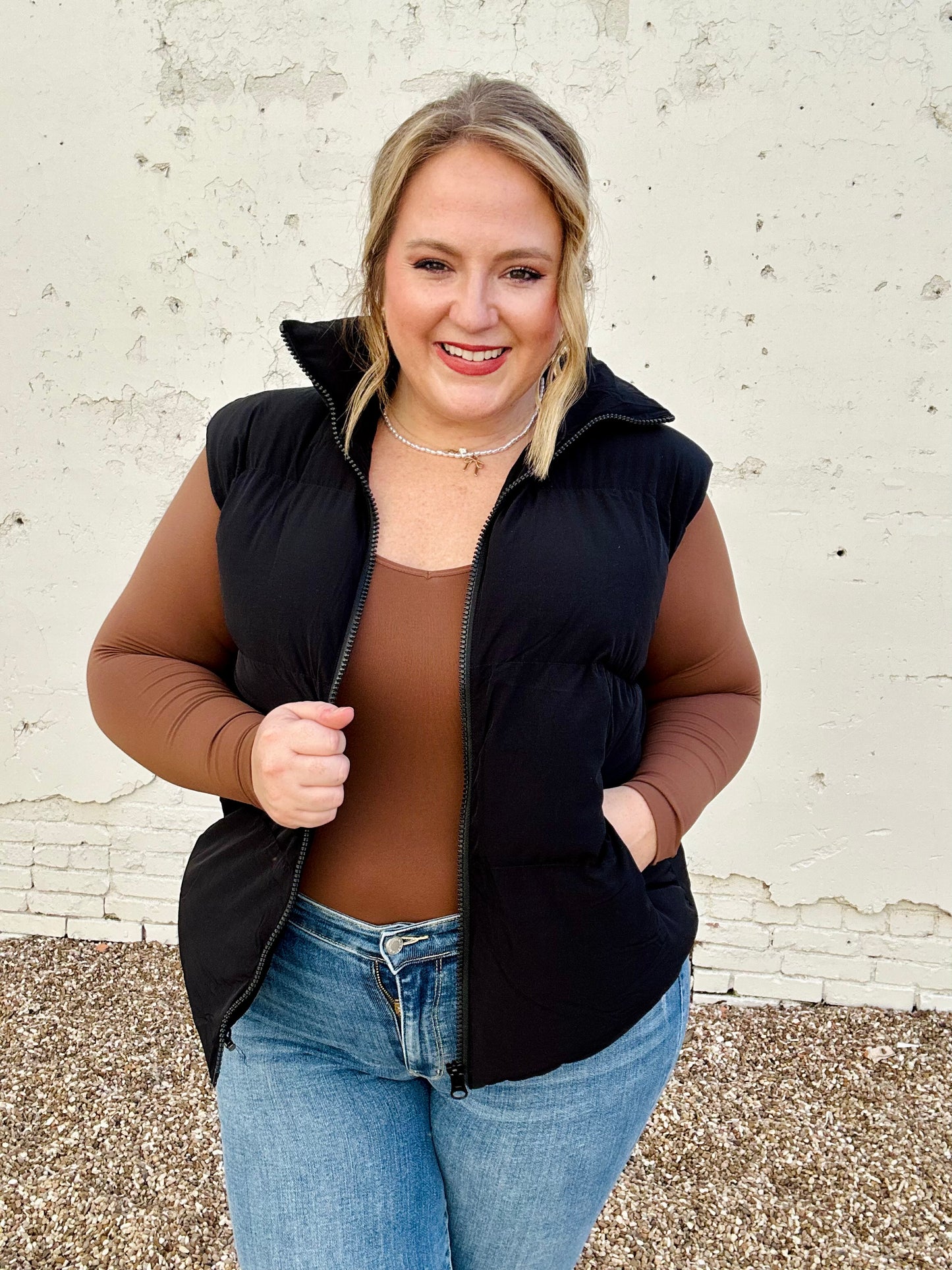 GraceLynn Puffer Vest in Black