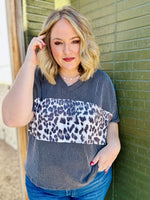 Sherry Ribbed Leopard Top