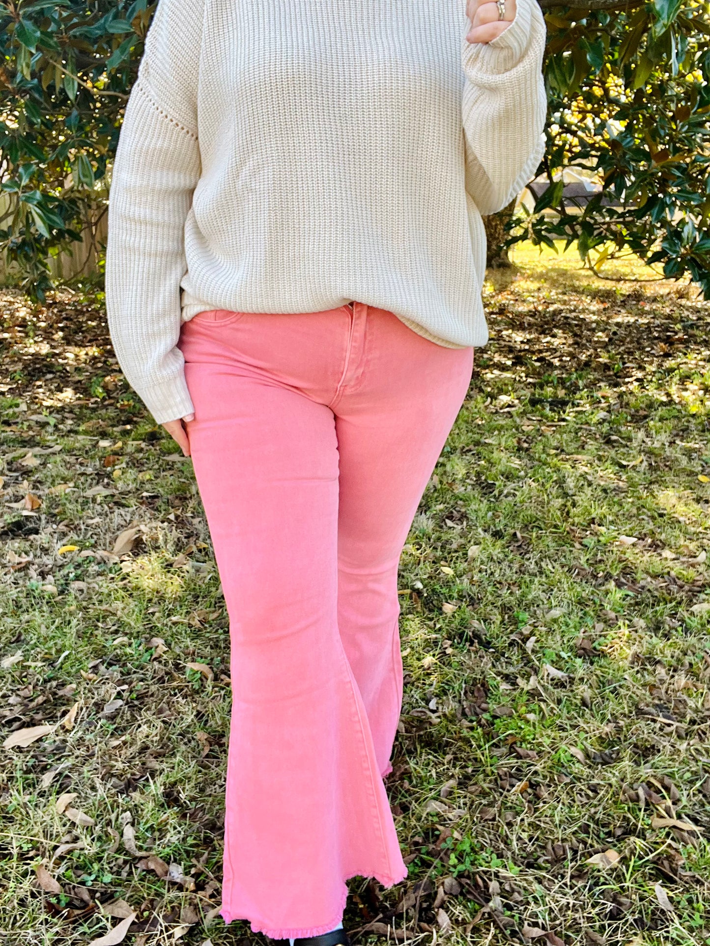 Preslee Pink Bell Bottoms