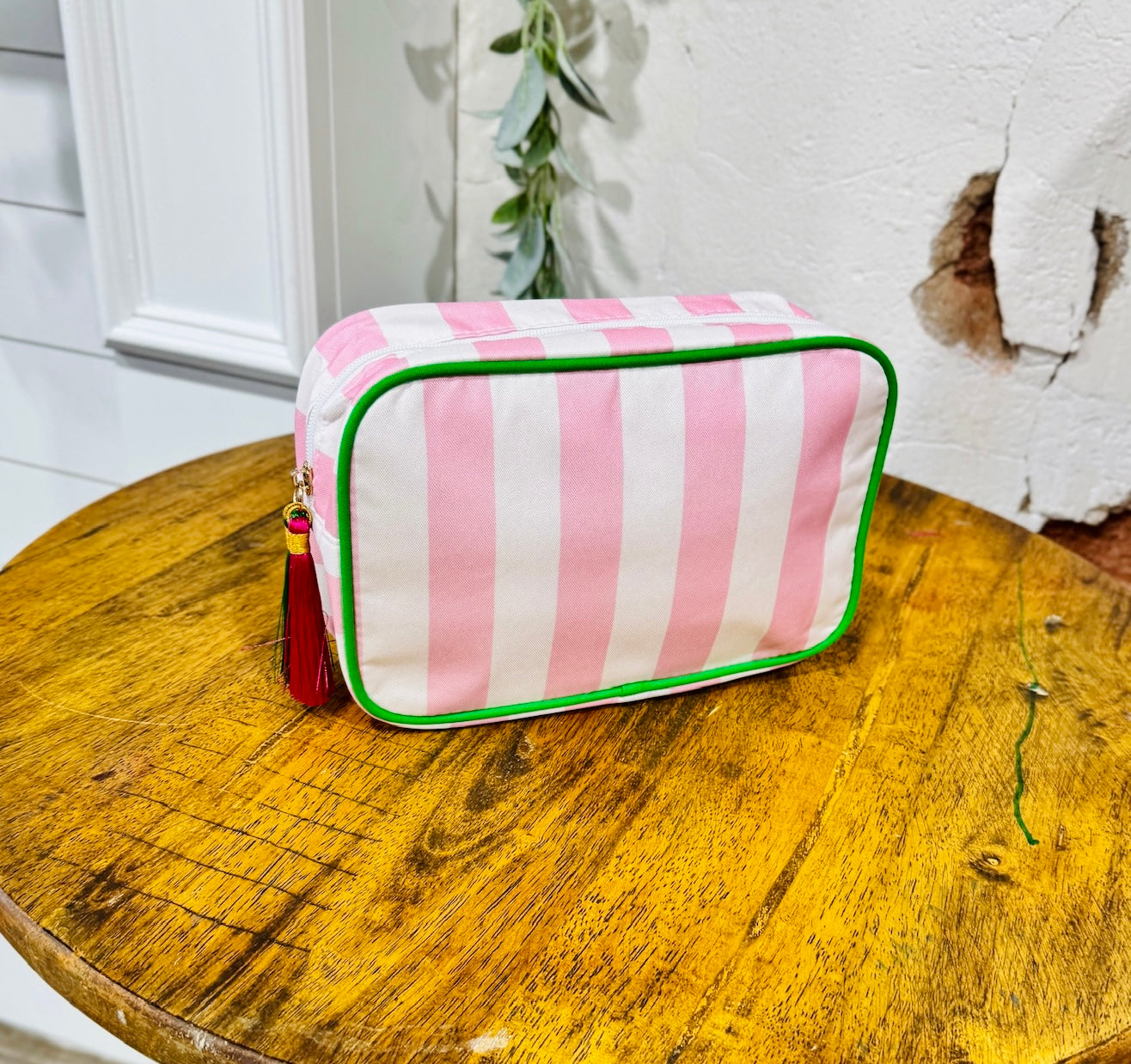 Striped Essentials Bag - Pink