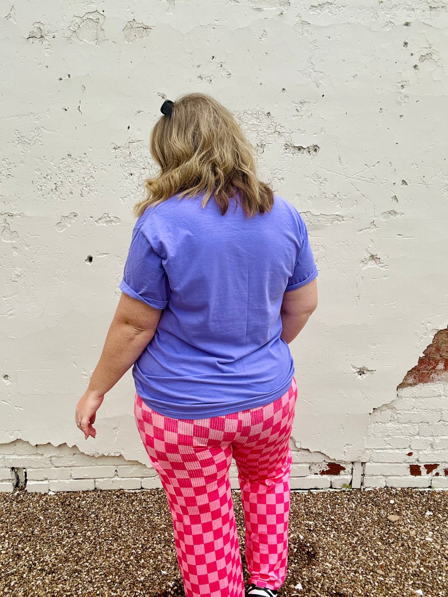 Lila Check Open Leg Pants