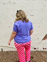 Lila Check Open Leg Pants